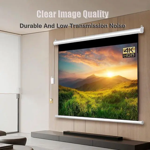 Alt view image 2 of 7 - 60" 72" Electric Projector Screen Ultra HDR Upgraded Motorized Projection Screen with Remote Support 4:3 16:9 Electric Screens Perfect for Meeting, School, Home(60inch(16:9))