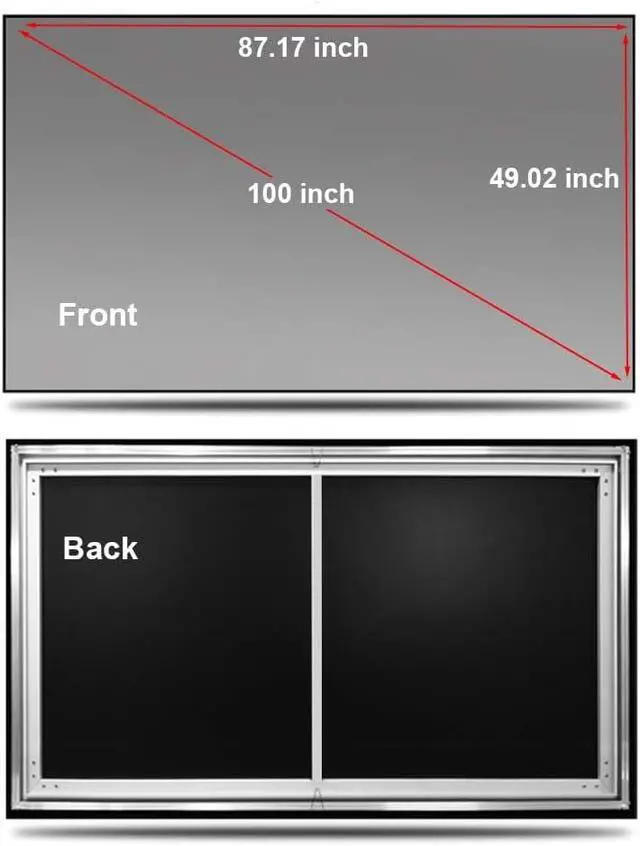 Alt view image 6 of 7 - ALR Screen for UST Projector, 100 inch ALR Fixed Frame Projector Screen Wall Mount 16:9 8K/4K 3D, Grey Projection Screen, 0.39 inch Ultra-Narrow Bezel for Movies and Games