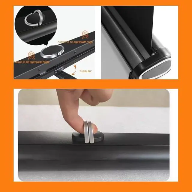Alt view image 2 of 7 - Tabletop Projection Screen 20in 30in 40in 50in Mobile Projector Screen 16:9 4K Retractable Movie Screen for Outdoor Indoor Schools Home Theater Office (30inch/4:3)