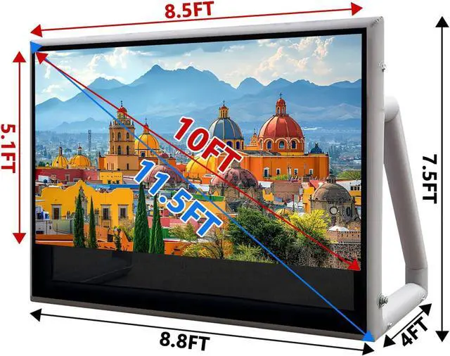 Alt view image 3 of 7 - SAYOK 10FT(120IN) Inflatable Projector Screen, Movie Screen Outdoor