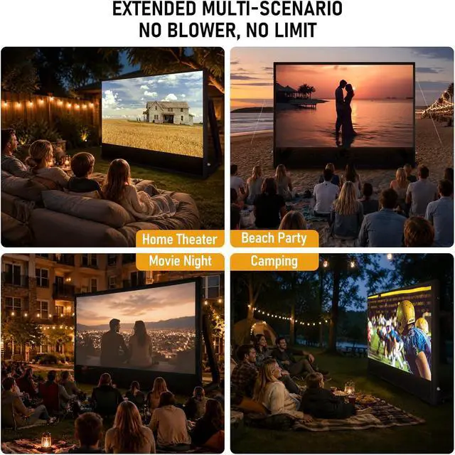 Alt view image 5 of 7 - Portable 10FT/120IN Inflatable Projector Screen Outdoor Inflatable Movie Screen with Air Pump Suitable for Camping and Home Parties