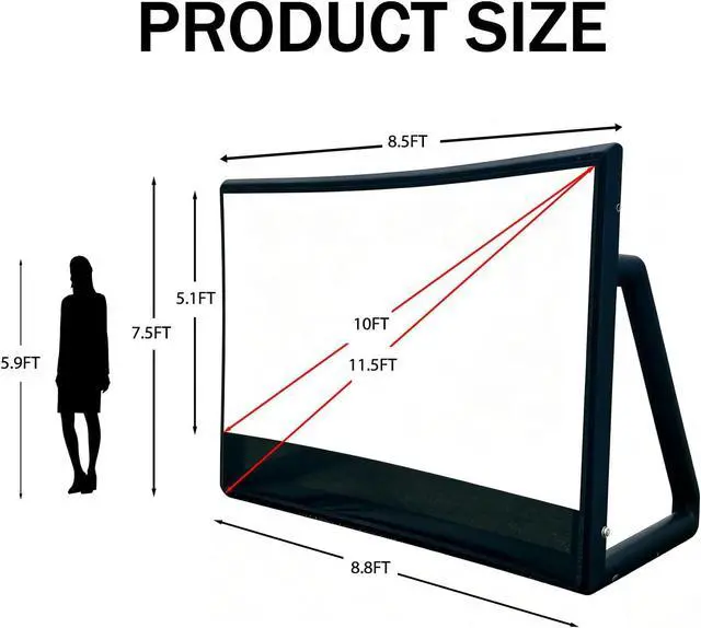 Alt view image 6 of 7 - Portable 10FT/120IN Inflatable Projector Screen Outdoor Inflatable Movie Screen with Air Pump Suitable for Camping and Home Parties