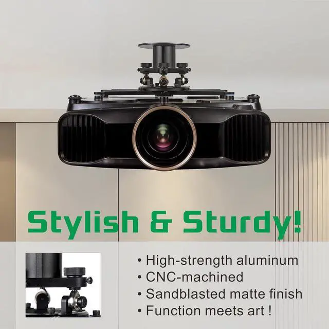 Alt view image 3 of 7 - Projector Ceiling Mount, Low Profile 5", 55lbs Max, Black, LC1212
