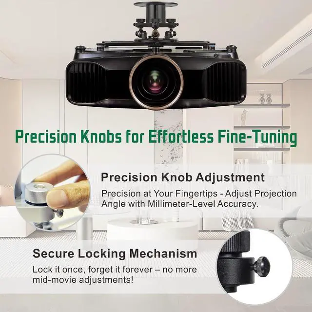 Alt view image 4 of 7 - Projector Ceiling Mount, Low Profile 5", 55lbs Max, Black, LC1212