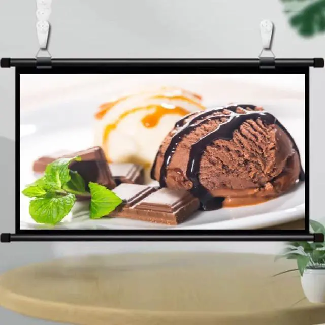 Main image of Portable 40'' 50'' 60'' Projector Screen Pull Down Projector Screen Retractable Ceiling Wall Mount Screen for Home Theater Meeting Room Indoor Outdoor, Easy to Roll Up(Black,50inch16:9)