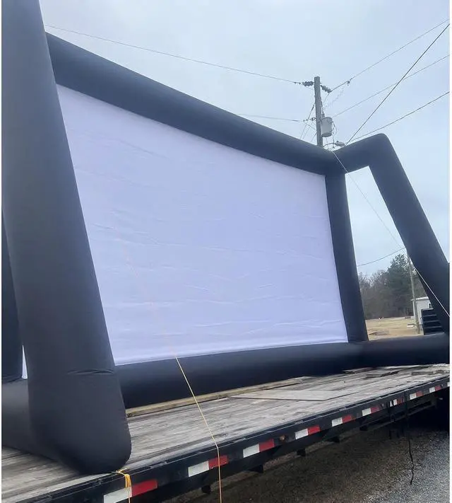 Alt view image 7 of 7 - Fitnessandfun 25ft Upgrade Inflatable Movie Screen Outdoor Cinema Incl Blower - Seamless Front and Rear Portable Blowup Theater Projection Screen for Churches, Shool, Grand Parties, Backyard Pool Fun