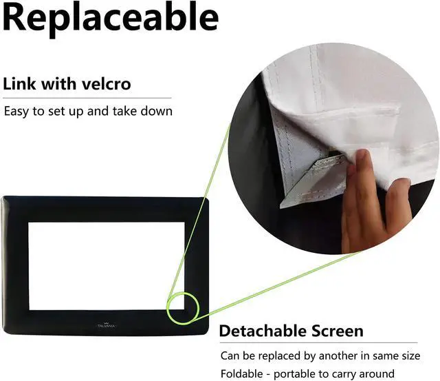 Alt view image 6 of 6 - 12 Feet Inflatable Projector Screen for Outdoor and Indoor TV Movie Watching Blower, Tie Downs, Stakes, Sandbags, and Storage Bag + Step-by-Step Guide, Quick Blow Up (Black)