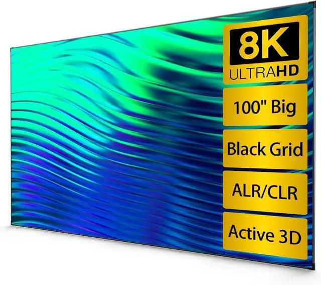 Main image of CASIRIS Ambient Light Rejecting ALR Projector Screen 100 inch, Ultra HD Fixed Frame Movie Screen for Ultra Short Throw Projector, Edge Free Projector Screen, 16:9 Aspect Ratio