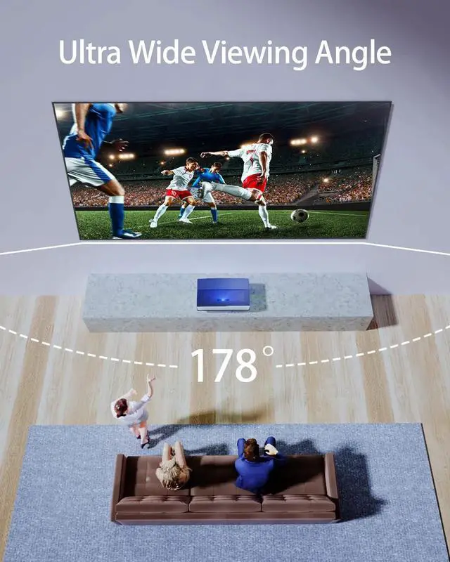 Alt view image 4 of 5 - CASIRIS Ambient Light Rejecting ALR Projector Screen 100 inch, Ultra HD Fixed Frame Movie Screen for Ultra Short Throw Projector, Edge Free Projector Screen, 16:9 Aspect Ratio