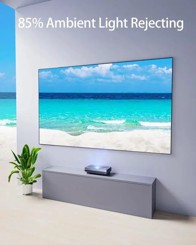 Alt view image 3 of 5 - CASIRIS Ambient Light Rejecting ALR Projector Screen 100 inch, Ultra HD Fixed Frame Movie Screen for Ultra Short Throw Projector, Edge Free Projector Screen, 16:9 Aspect Ratio