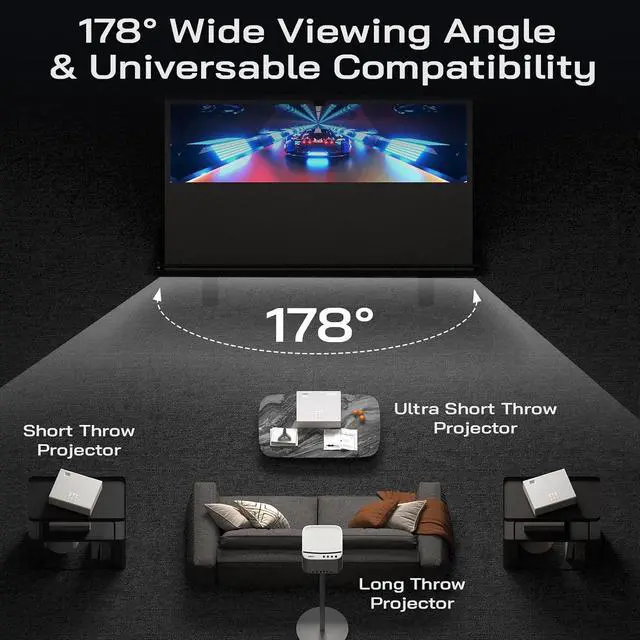 Alt view image 5 of 7 - YODOLLA 72 Projector Screen Manual Floor Rising 16:9 Retractable Screen