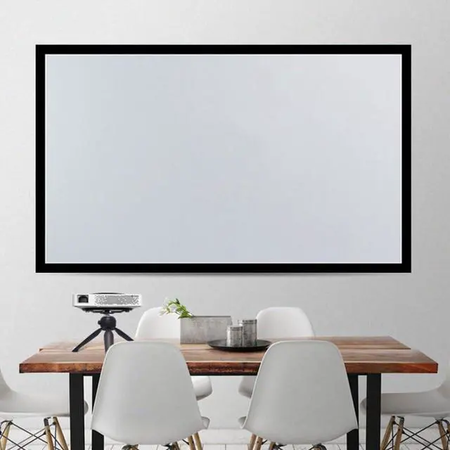 Alt view image 3 of 7 - 135 Inch Fixed Aluminum Frame Projection Screen, 16:9 HD Widescreen Projection Screen, Home Theater HD TV Movie Projection
