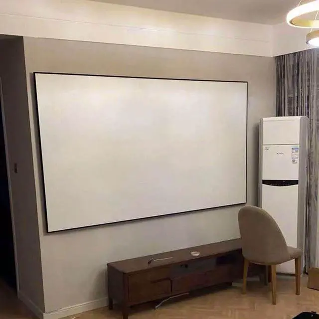 Alt view image 5 of 7 - 135 Inch Fixed Aluminum Frame Projection Screen, 16:9 HD Widescreen Projection Screen, Home Theater HD TV Movie Projection