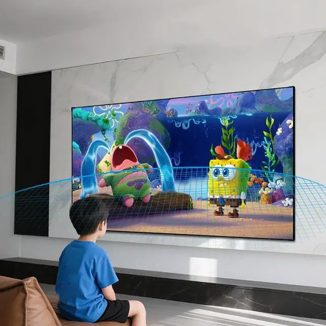 Alt view image 3 of 7 - 60-Inch Fixed-Frame Projector Screen, 16:9 8K 4K Ultra HD 3D Ready, Wall Mount Thin Cinema Screen for Indoor Home Theaters, Offices