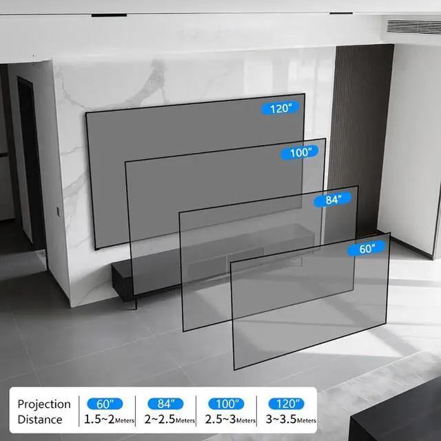 Alt view image 7 of 7 - 60-Inch Fixed-Frame Projector Screen, 16:9 8K 4K Ultra HD 3D Ready, Wall Mount Thin Cinema Screen for Indoor Home Theaters, Offices