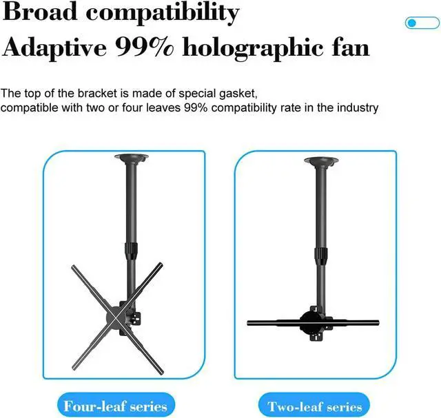 Alt view image 5 of 7 - Ejoyous 3D Advertising Display, Hologram Fan Stand, Adjustable Extendable 15.5 to 24 Inches Ceiling Mount Bracket, for Projectors in Classrooms Offices Meeting Rooms Home Theaters