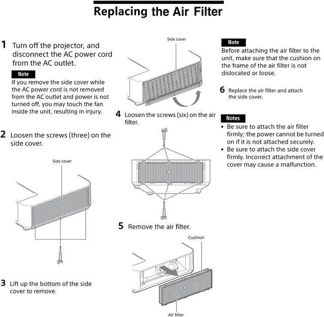 Alt view image 5 of 5 - X25948441 Replacement Projector Air Dust Filter for Sony VPL-PHZ10,VPL-PWZ10,VPL-PXZ10,VPL-PHZ12 Projectors