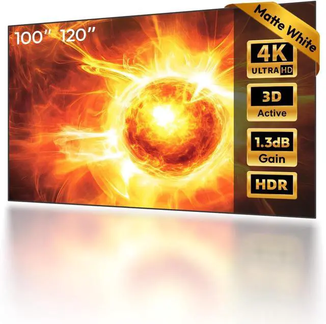 Main image of NothingProjector Fixed Frame Screen, Matte White 120 inch, 1.3dB Gain, 4K/8K UHD, Active 3D, 16:9, Wall Mount Anti Daylight for Long Throw/Standard/Ultra Short Throw Projector NothPJ