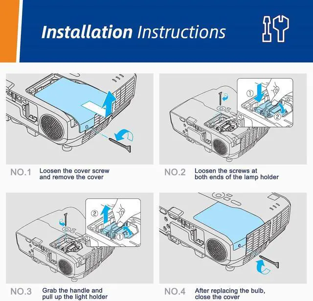 Alt view image 5 of 5 - DT02061 for HITACHI CP-EU4501WN CP-EU5001WN CP-EW5001WN CP-EX5001WN for Maxwell MC-EU5001 MC-EX5001 Projectors Premium Replacement Lamp Bulb with Housing