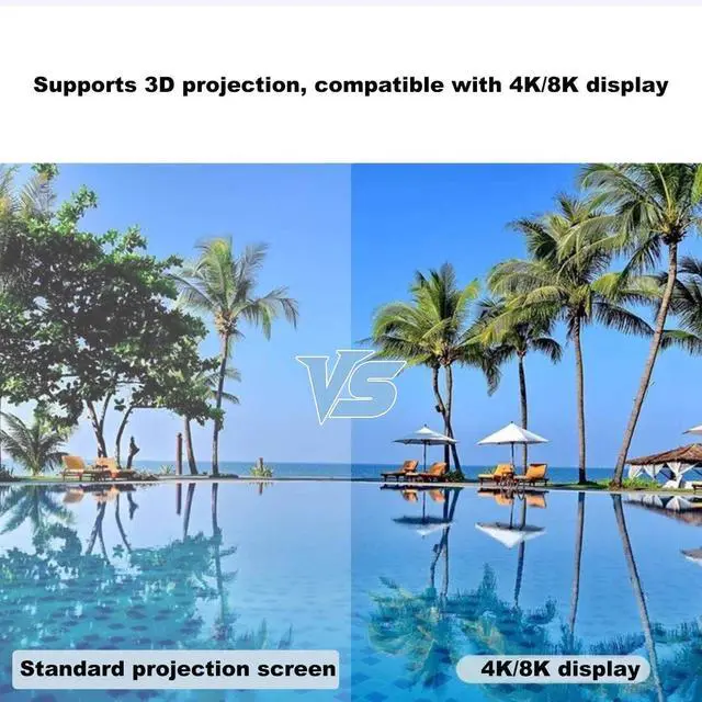 Alt view image 2 of 7 - Projector Screen Fixed Frame 72-inch, 16:9 8K 4K Ultra HD 3D Ready Wall-Mounted White Movies Screen for Indoor Home Cinema, Office