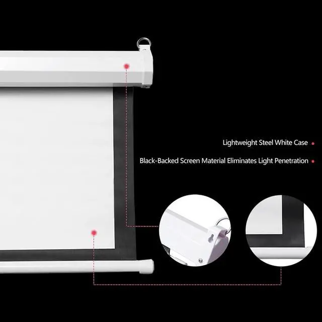 Alt view image 6 of 7 - 100 Inch Motorized Projector Screen with Remote Control, 4:3 Portable Projection Screens for Indoor Movie Home Theater Office, 80" x 60" Viewing Area, Wall & Ceiling Installation (Matte White)