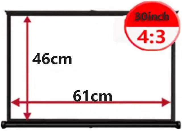 Alt view image 7 of 7 - Portable Tabletop Projector Screen 20" 30" 40" 50" Manual Pull-Out Movie Screen, Retractable Self Standing Video Projection Screens Office Camping(30inch-4:3)