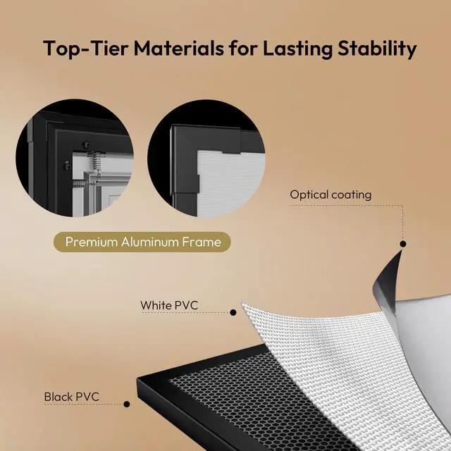 Alt view image 6 of 7 - NothingProjector Fixed Frame Screen, Matte White 120 inch, 1.3dB Gain, 4K/8K UHD, Active 3D, 16:9, Wall Mount Anti Daylight for Long Throw/Standard/Ultra Short Throw Projector NothPJ