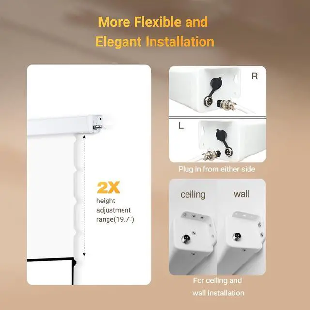 Alt view image 6 of 6 - Tensioned Motorized Projector Screen for RGB Laser Projectors by SilverMagic - Speckle Reducing, White Floating Screen for Home Theater/Living Room/Patio/Office/Classroom - 120 Inch 16:9