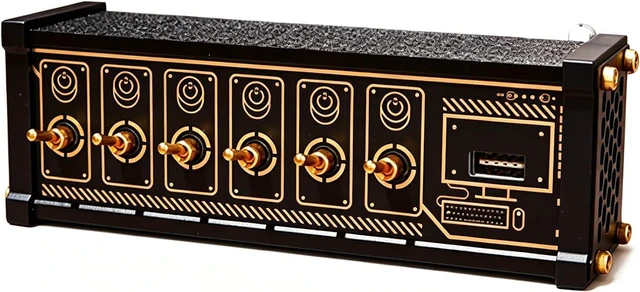 Main image of 6 Ports USB C Splitter, U6 6 Port USB Docking Station, W/LED Status Light, Voice Control Function, Data Transmission, 9 USB Convenient Input Ports, 4 Data Ports, Metal Toggle Switch, for Data Transfer