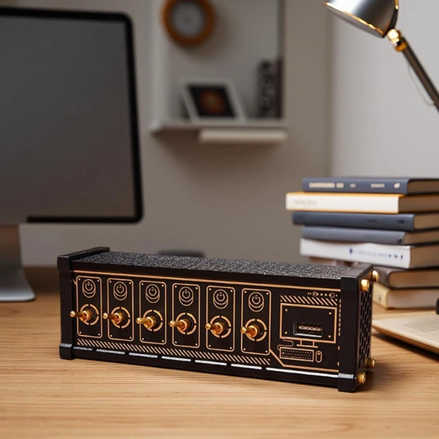 Alt view image 4 of 6 - 6 Ports USB C Splitter, U6 6 Port USB Docking Station, W/LED Status Light, Voice Control Function, Data Transmission, 9 USB Convenient Input Ports, 4 Data Ports, Metal Toggle Switch, for Data Transfer