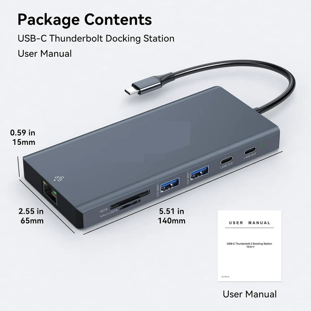 Alt view image 6 of 6 - USB C Docking Station HDMI 4K@60Hz DP 4K@120Hz Triple Display Up to 100W PD Charging Supports MST SST for Laptop Windows Linux(USBC to DP)