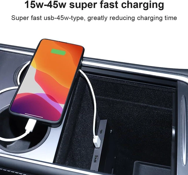Alt view image 3 of 7 - Car USB Docking Station Type-C Interior Card Reader Gamepad Automobile Dock Hub Portable 45W Plastic Charger Splitter