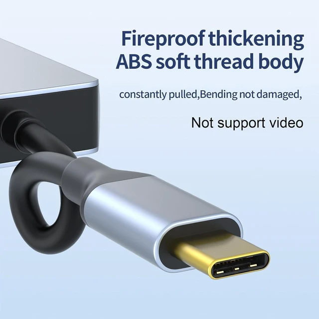 Alt view image 6 of 7 - Portable USB C Splitter 4 Type Ports PD100W Charging 10Gbps Transmission Aluminum Station for Laptop Tablet Phone USB Multiport Adapter