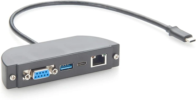 Main image of USB C Hub, 4-in-1 Screw Panel Mount Multiport Adapter, RS232 DB9, Gigabit Ethernet, 10Gbps USB-A & USB-C Data Ports, for Control Panel, Windows, macOS, Linux (1.5M)