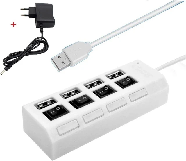 Main image of USB 2.0 Hub Multi Splitter Use Power Adapter 4/7 Port Multiple Expander 3 with Switch 30CM Cord(Blue)