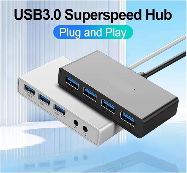 Alt view image 2 of 7 - 4 Port USB 3 Splitter HUB with m;ic/ro Power Multiple High Speed OTG Adapter for Computer Accessories(Black 30 CM)