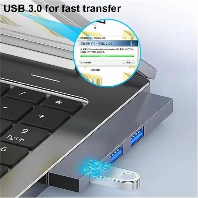 Alt view image 3 of 7 - 4 in 1 USB-C USB HUB Splitter High Speed Docking Station USB 3 USB-C HUB PD OTG Adapter for PC Accessories(C to USB)