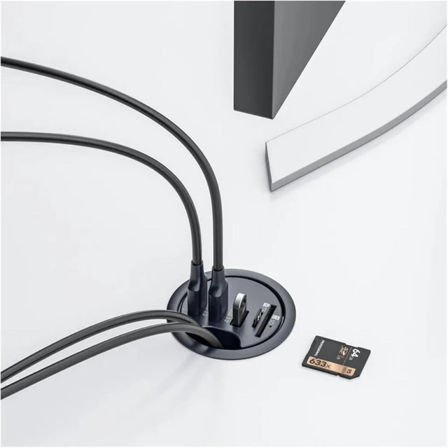 Alt view image 3 of 6 - USB HUB 3 Mount in Desk Docking Station with Multi USB 3 Adapter SD/TF Card Reader Headphone Desktop USB Splitter(R002)