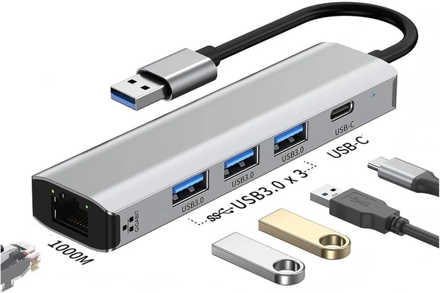 Main image of USB C HUB Multiport Adapter USB-C USB-A TY>pe C USB 3 Ethernet RJ45 Data Transfer Docking Station for Pro(2208U)