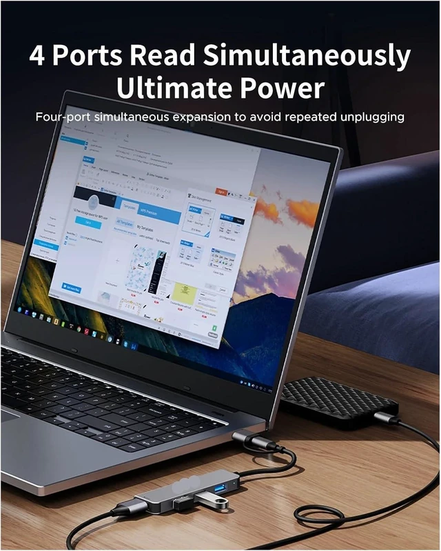 Alt view image 4 of 6 - USB HUB 4-7 Port USB TY>pe C to USB 3 HUB Splitter Expansion Docking Station Aluminum OTG Adapter Computer Accessories(7-Port USBA 3.0)