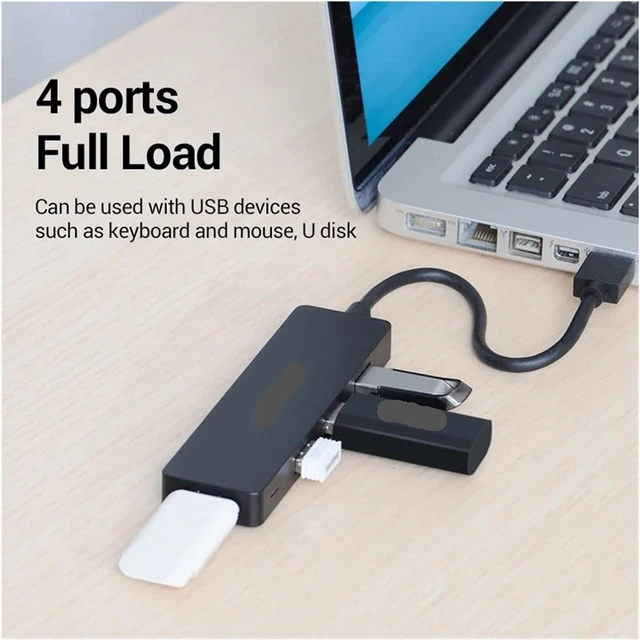 Alt view image 3 of 7 - 4-Port USB HUB 3 2.0 Ultra Slim Data Hub TY>pe C HUB for, Pro/mini, I>(CHLBD)