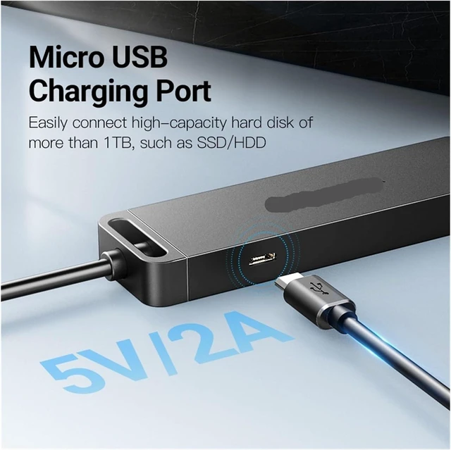 Alt view image 4 of 7 - 4-Port USB HUB 3 2.0 Ultra Slim Data Hub TY>pe C HUB for, Pro/mini, I>(CHLBD)