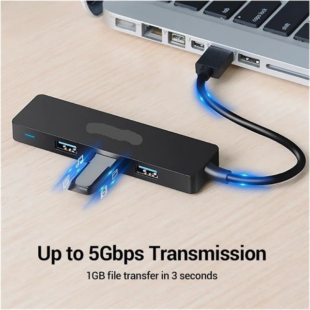 Alt view image 5 of 7 - 4-Port USB HUB 3 2.0 Ultra Slim Data Hub TY>pe C HUB for, Pro/mini, I>(CHLBD)
