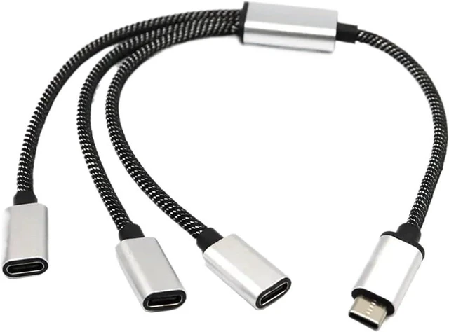 Main image of USB C Male to Double Female Splitter TY>pe Hub for Gaming Handle and Powerbanks R4F4(B)