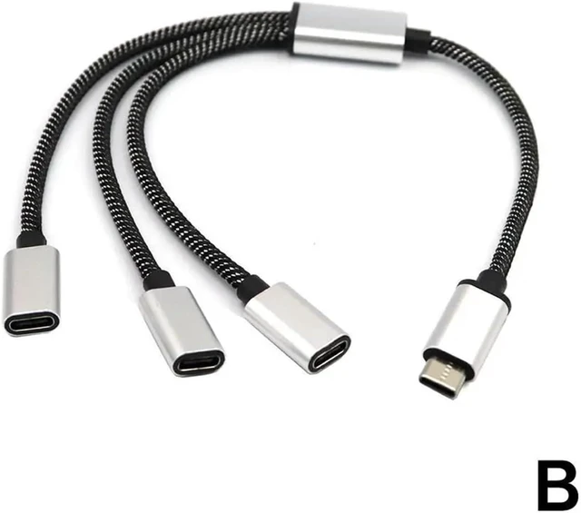 Alt view image 6 of 7 - USB C Male to Double Female Splitter TY>pe Hub for Gaming Handle and Powerbanks R4F4(B)