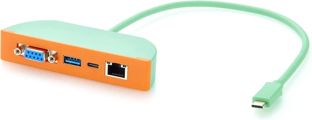Main image of 4-in-1 USB C Hub, Multiport Adapter with RS232 DB9, Gigabit Ethernet, 10Gbps USB-A & USB-C Ports, for Laptop, Windows, macOS, Linux, Android (0.3M)