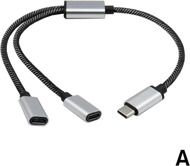 Alt view image 7 of 7 - USB C Male to Double Female Splitter TY>pe Hub for Gaming Handle and Powerbanks R4F4(B)