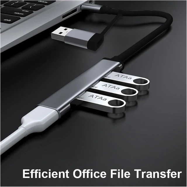 Alt view image 3 of 7 - USB C Hub 3, Aluminum 4 in 1 Extender, Splitter with, X 2.0 and Ports Distributor(4 USB-A)