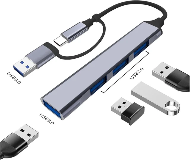 Alt view image 5 of 7 - USB C Hub 3, Aluminum 4 in 1 Extender, Splitter with, X 2.0 and Ports Distributor(4 USB-A)