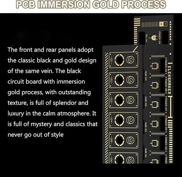 Alt view image 7 of 7 - 8 Port USB Docking Station, USB Hub with Toggle Switches, with 1.54-Inch IPS Color Screen, 8 RGB Indicators, 10 Levels Brightness Adjustment, Switch + Button + Voice Control, for Gadgets